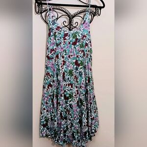 Floral Boho Summer Mexicali Blues Relaxed Flowy Mini Dress